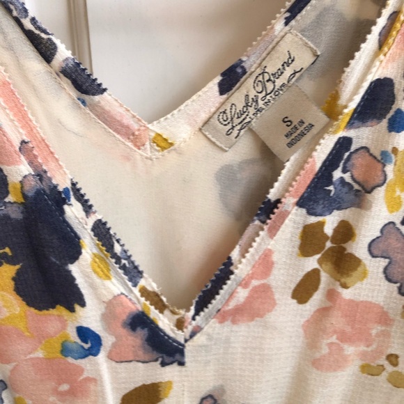 Lucky Brand Maxi Dress Floral Print Muted Size 6 - Picture 4 of 6